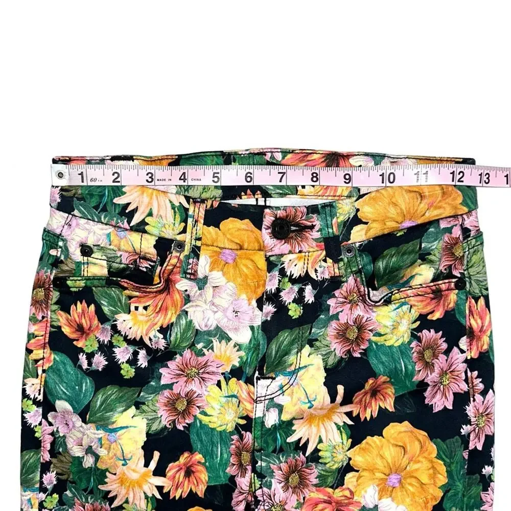7 For All Mankind Floral Gwenevere Skinny Jeans Size 25